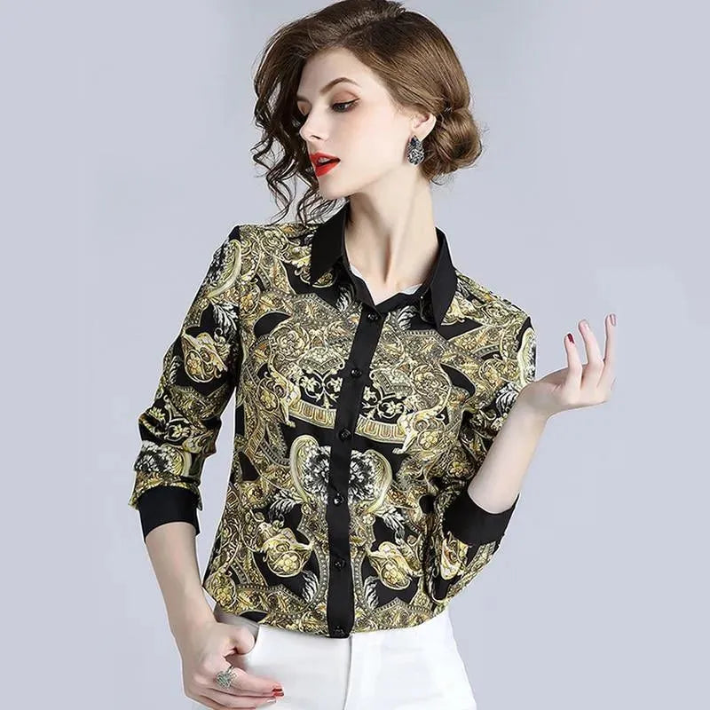 Black Floral Women Shirt - Women's Shirt - LeStyleParfait