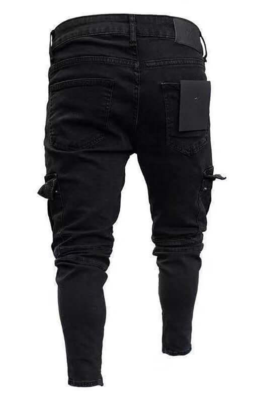 Black Men Cargo Jeans - Men's Jeans - LeStyleParfait