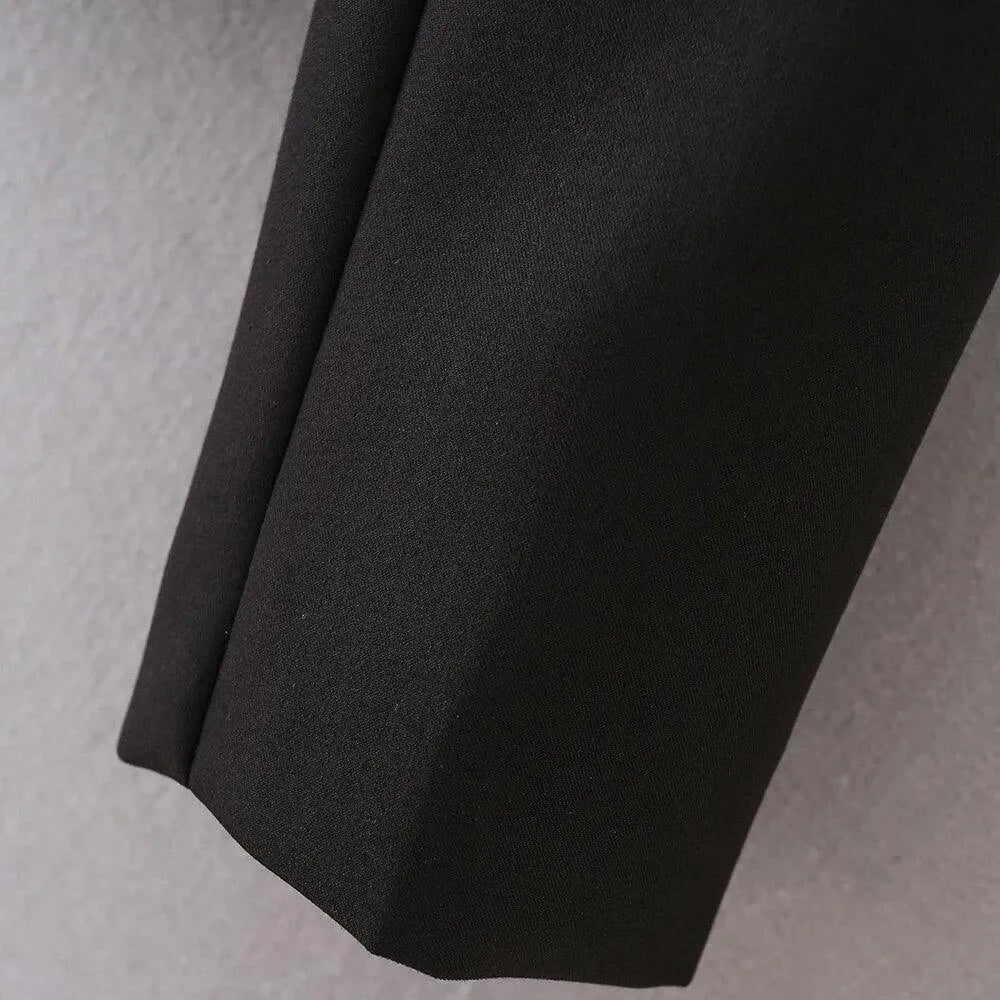 Black-White Crop Blazer Women - Casual - Patchwork - Women's Blazer - LeStyleParfait