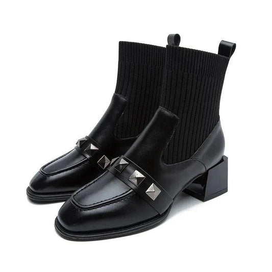 Black Women Ankle Sock Boots - Sock Boots - LeStyleParfait