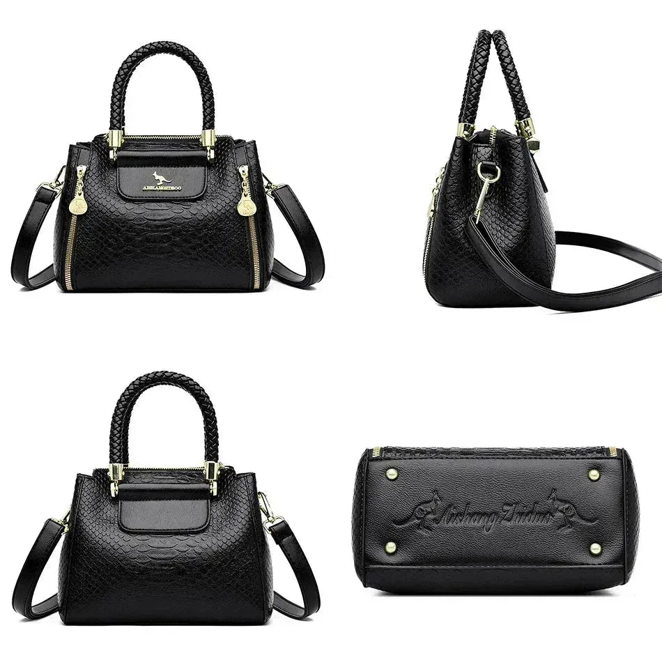 Black Women Soft Leather Handbag - Handbag - LeStyleParfait