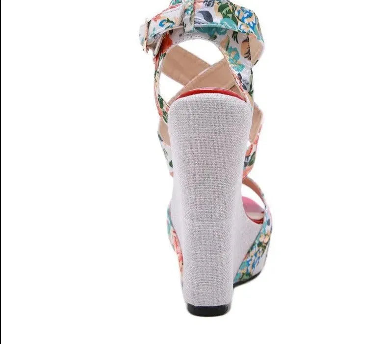 Block Heel Wedge Sandal Shoes - Wedge Shoes - LeStyleParfait