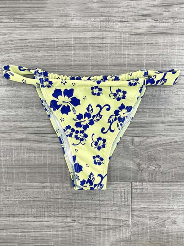 Blue Floral Triangle Top Bikini Set - Bikini - LeStyleParfait