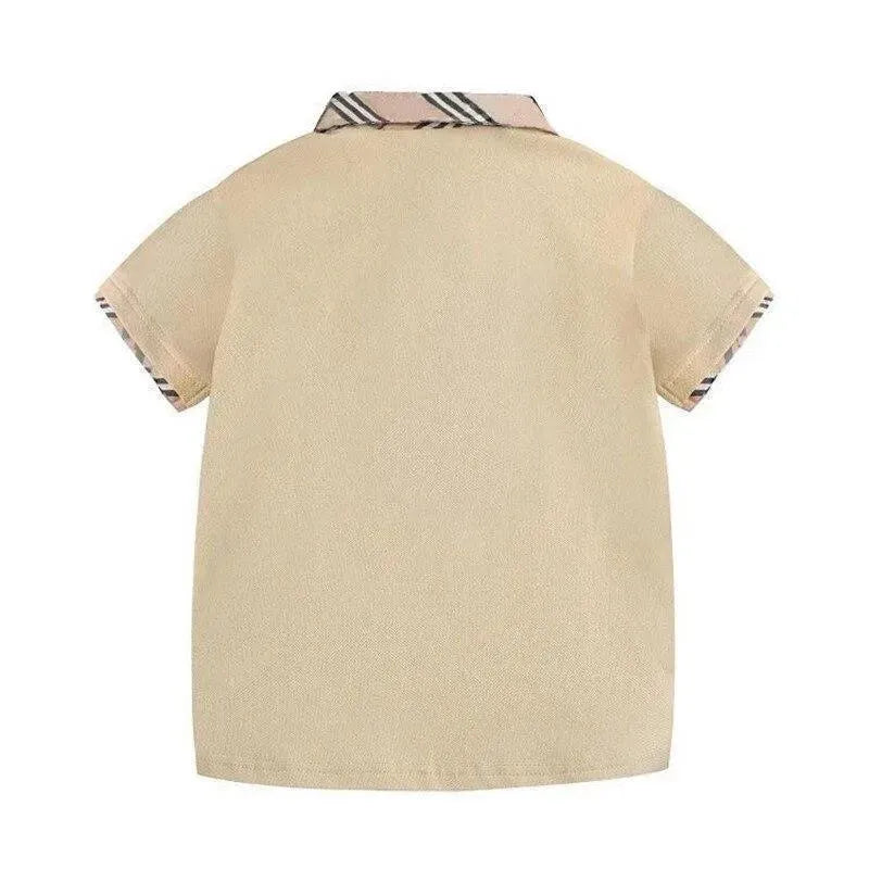 Boys Striped Cotton Polo Shirt-Men Shirts-LeStyleParfait