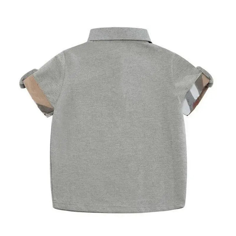 Boys Striped Cotton Polo Shirt-Men Shirts-LeStyleParfait