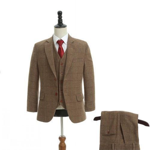 Bromley Plaid Three Piece Tweed Suit - Tweed Suit - LeStyleParfait