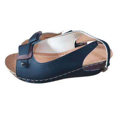 Buckle Peep Toe Wedge Sandals - Wedge Shoes - LeStyleParfait