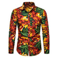 Burgundy African Print Button Shirt-Men Shirts-LeStyleParfait