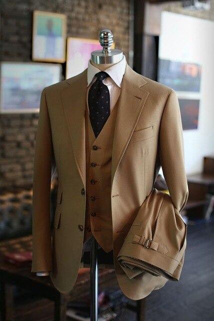 Business Style Khaki Three Piece Suit - Three Piece Suit - LeStyleParfait
