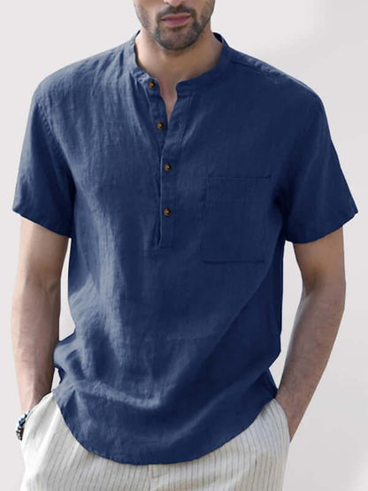 Buttoned Linen Shirt for Men - Linen Shirt - LeStyleParfait