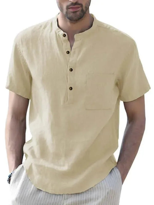 Buttoned Linen Shirt for Men - Linen Shirt - LeStyleParfait