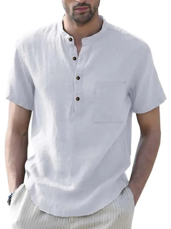 Buttoned Linen Shirt for Men - Linen Shirt - LeStyleParfait