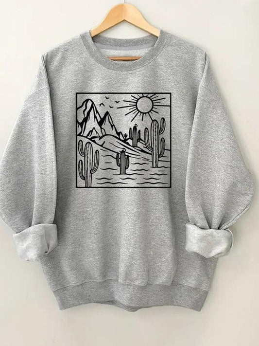 Cactus Print Women Sweatshirt - Women Sweatshirt - LeStyleParfait