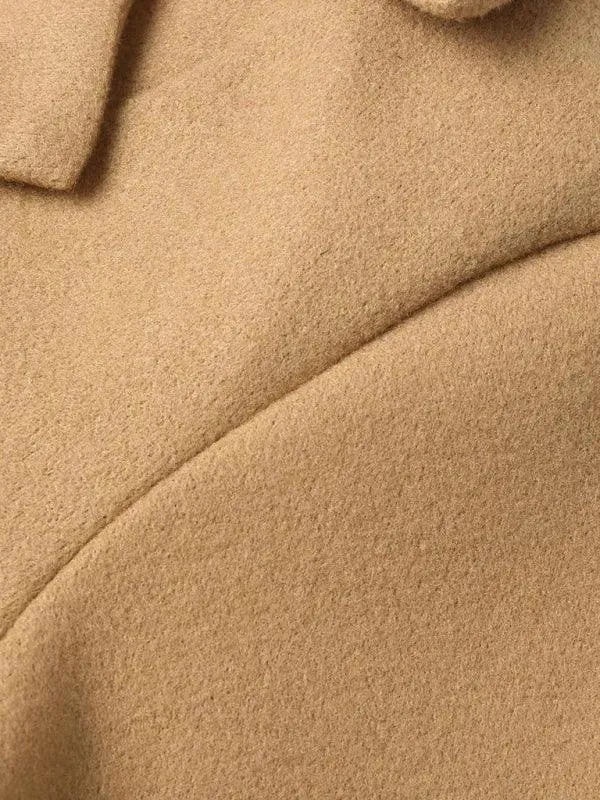 Casual Belted Women Wrap Coat - Woolen Wrap Coat - LeStyleParfait