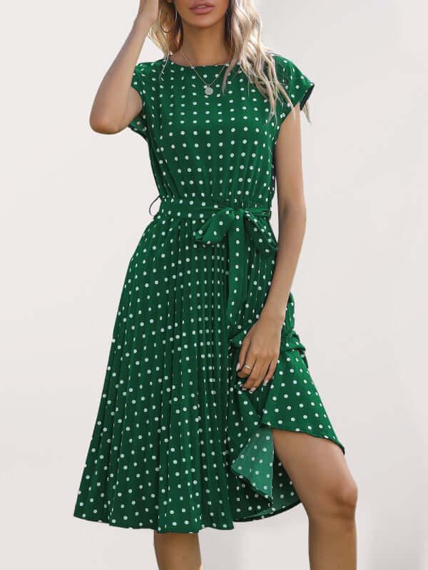 Casual Dotted Midi Dress - Dress - LeStyleParfait