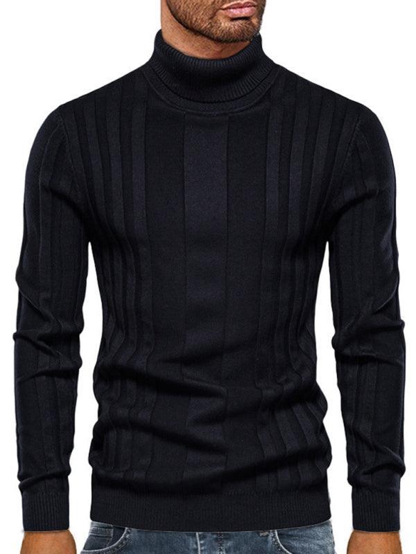 Casual Knitted Turtleneck Men Sweater - Pullover Sweater - LeStyleParfait