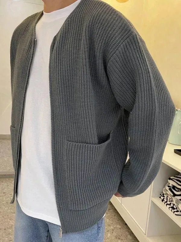 Casual Lazy Style Men Cardigan Sweater - Cardigan Sweater - LeStyleParfait