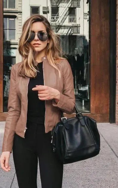 Casual Leather Jackets For Women - Leather Jacket - LeStyleParfait