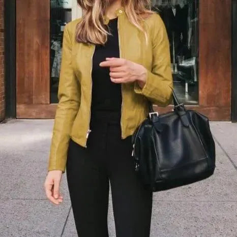 Casual Leather Jackets For Women - Leather Jacket - LeStyleParfait