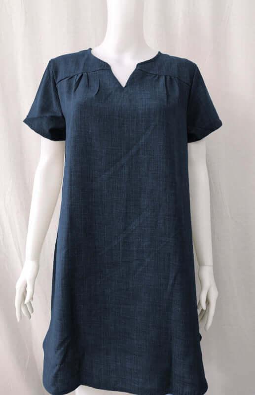 Casual Linen Short Sleeve Dress - Dress - LeStyleParfait