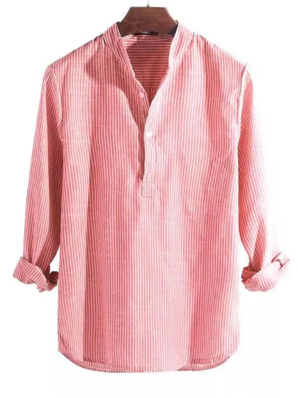 Casual Long Sleeve Striped Men Shirt - Long Sleeve Shirt - LeStyleParfait