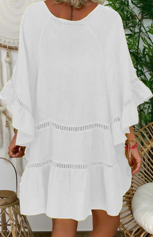 Casual Loose Linen Women Mini Dress - Mini Dress - LeStyleParfait