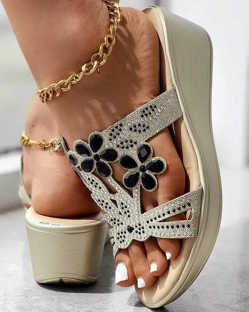 Casual Rhinestone Wedge Shoes - Wedge Shoes - LeStyleParfait