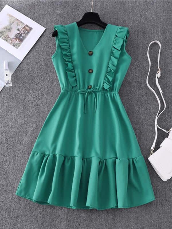 Casual Ruffle Women Mini Dress - Mini Dress - LeStyleParfait