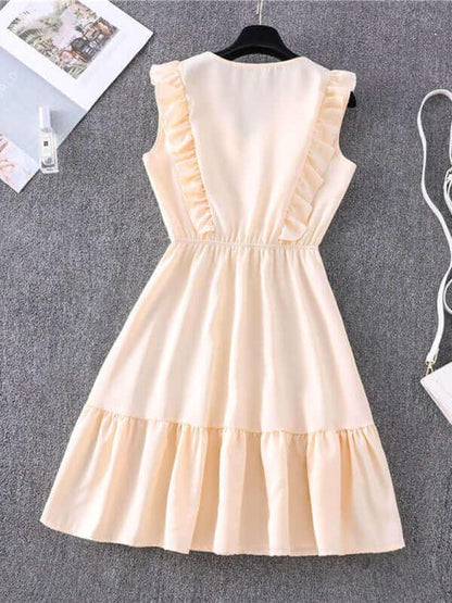 Casual Ruffle Women Mini Dress - Mini Dress - LeStyleParfait