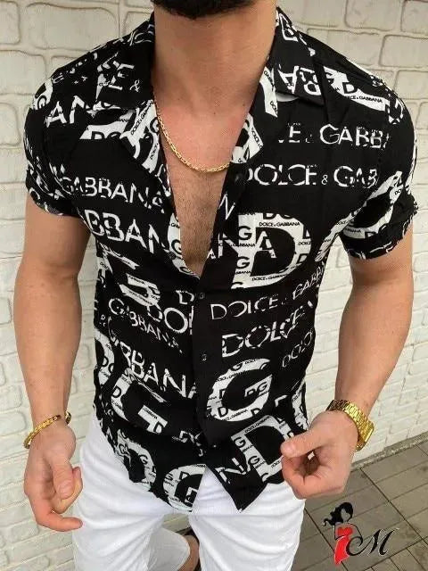 Casual Shirts For Men - Letters - Short Sleeve Shirt - LeStyleParfait