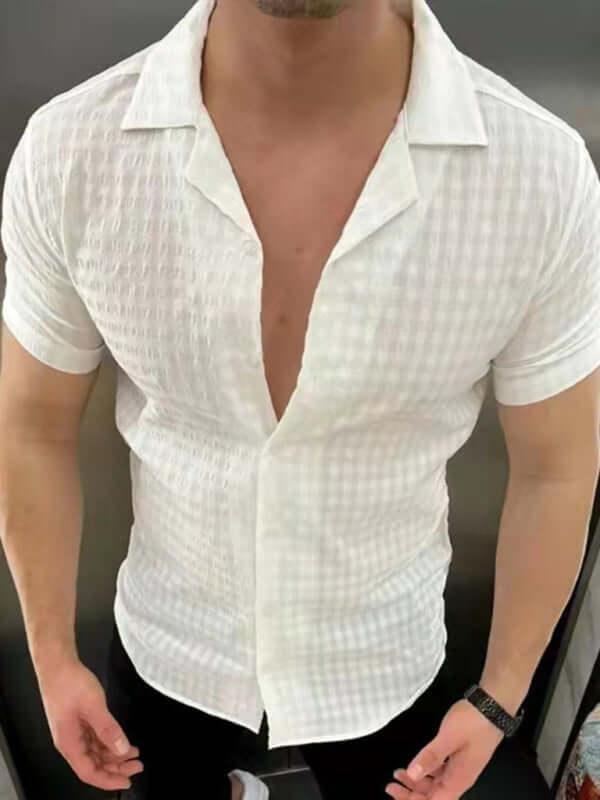 Casual Short Sleeve Men Shirt - Short Sleeve Shirt - LeStyleParfait