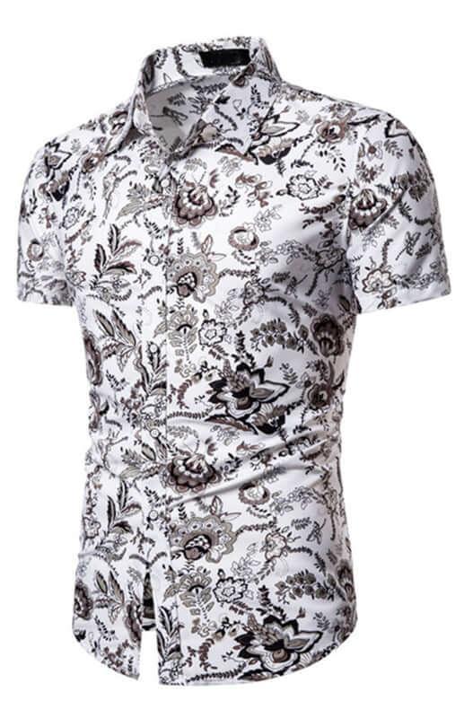 Casual Short Sleeve Printed Men Shirt - Short Sleeve Shirt - LeStyleParfait