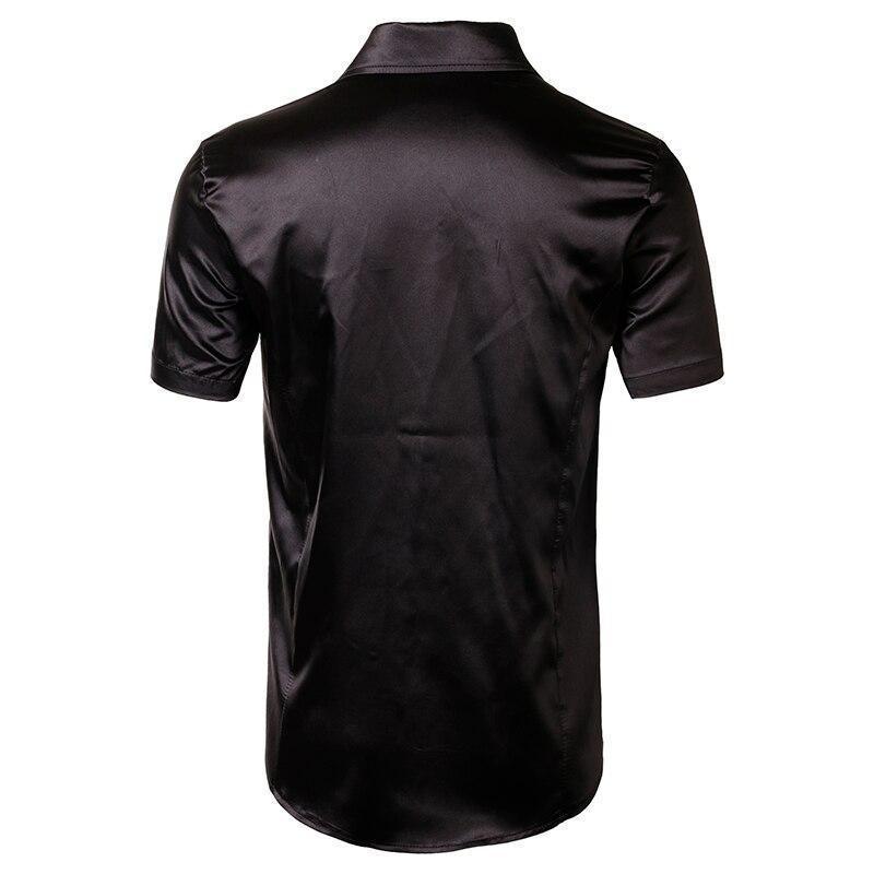 Casual Short Sleeve Silk Shirt For Men - Short Sleeve Shirt - LeStyleParfait