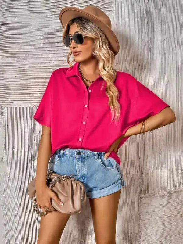 Casual Short Sleeved Women Shirt - Women's Shirt - LeStyleParfait