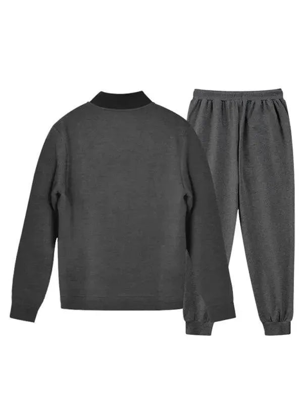 Men's Clothing Set Casual Zipper Plain-Solid Outfit Set - LeStyleParfait