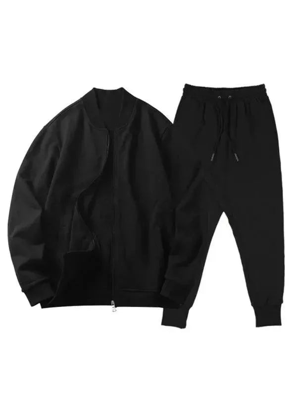 Men's Clothing Set Casual Zipper Plain-Solid Outfit Set - LeStyleParfait