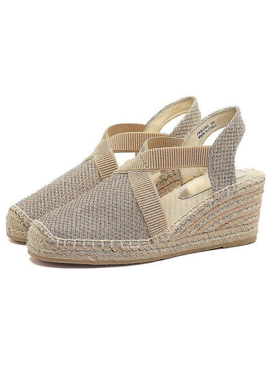 Casual Stitched Wedge Sandals - Wedge Shoes - LeStyleParfait