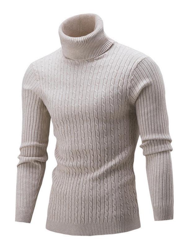 Casual Tight Stretch Men Sweater Turtleneck - Pullover Sweater - LeStyleParfait