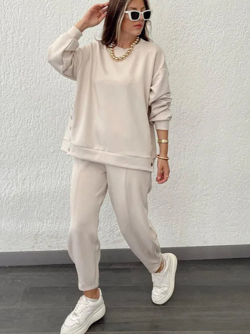 Casual Women Two-Piece Knit Set - Casual Knit Set - LeStyleParfait
