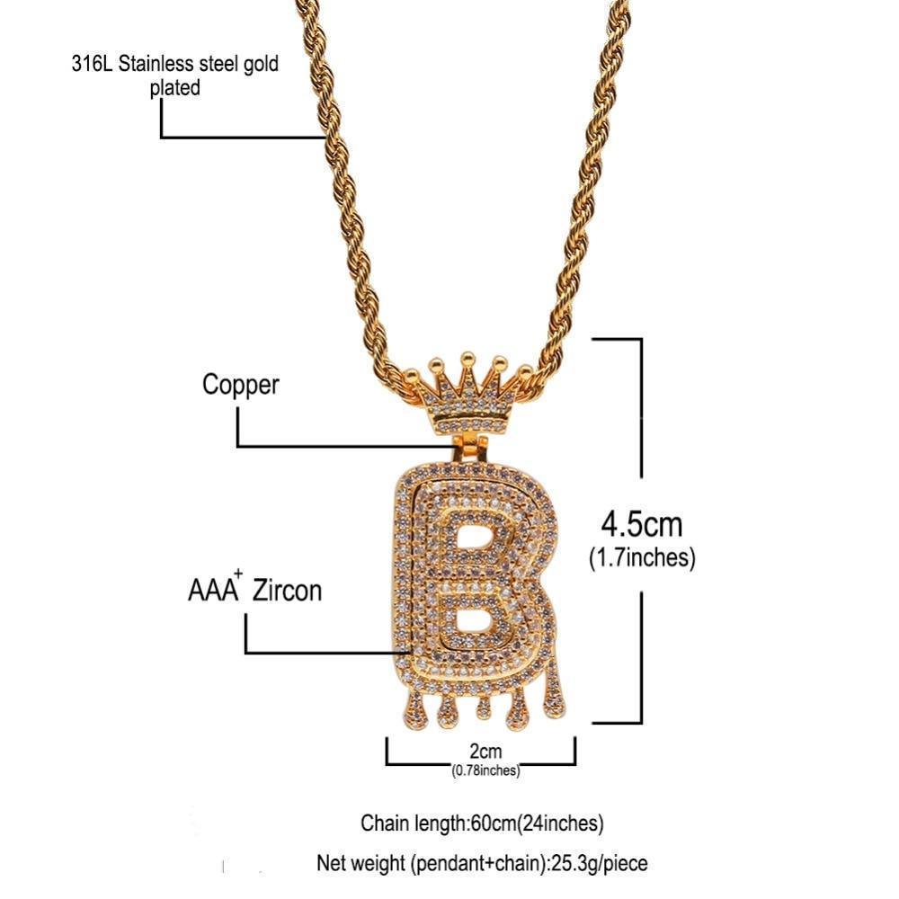 Chain Necklace - Letter "F" Pendant - Pendant Necklace - LeStyleParfait