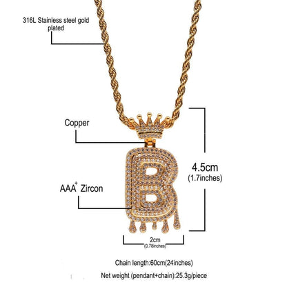 Chain Necklace - Letter "R" Pendant - Pendant Necklace - LeStyleParfait