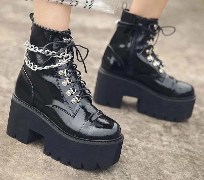 LeStyleParfait Shoes Women's Ankle Boots PU Leather Boots-Boots