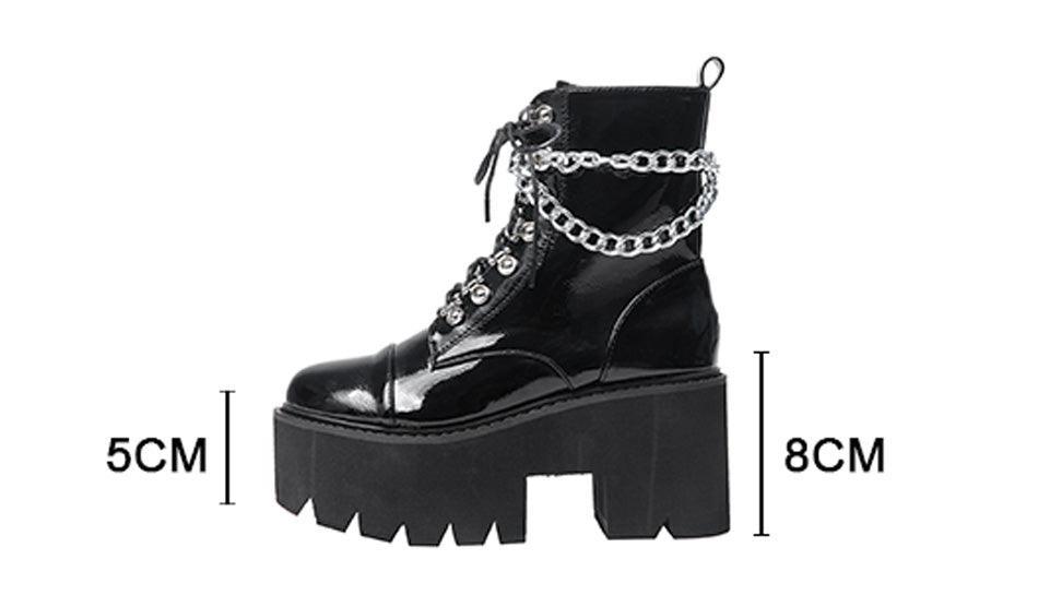 Chains Chunky Platform Boots - Boots - LeStyleParfait
