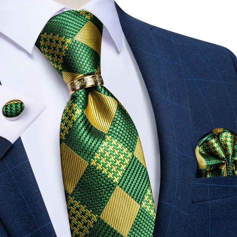 Checkered Silk Necktie Set - Necktie - LeStyleParfait
