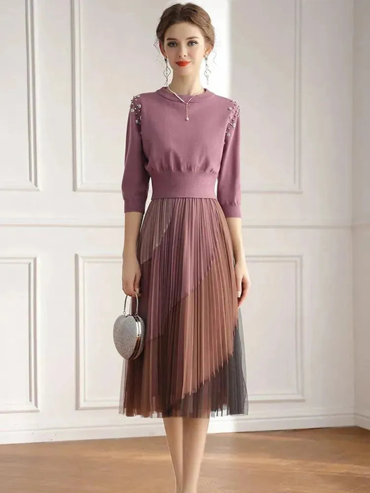 Chic Casual Women Knit Two-Piece Skirt Set - Knit Skirt Set - LeStyleParfait