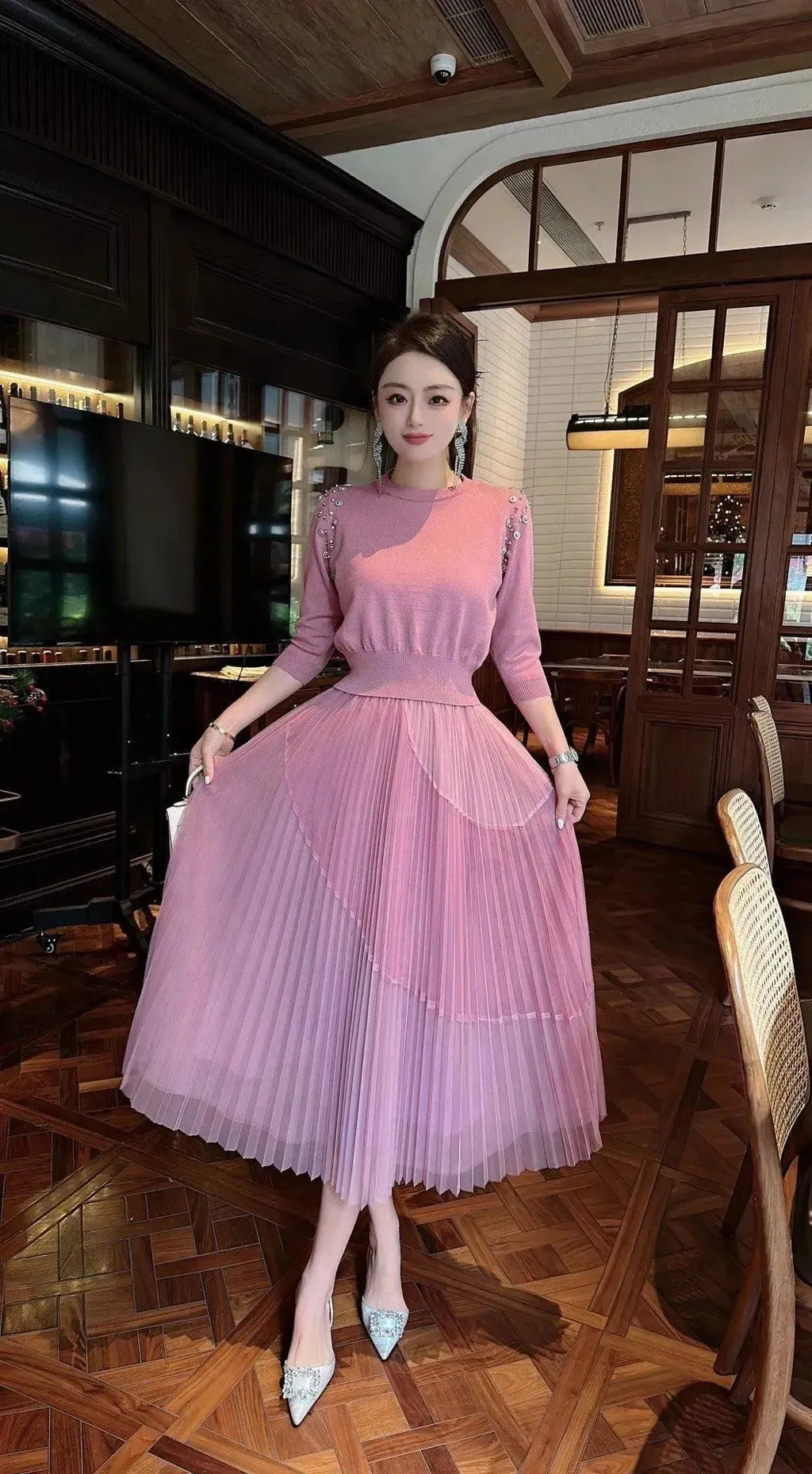 Chic Casual Women Knit Two-Piece Skirt Set - Knit Skirt Set - LeStyleParfait