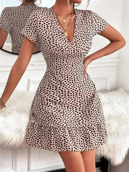 Chic Geometric Cotton Mini Dress