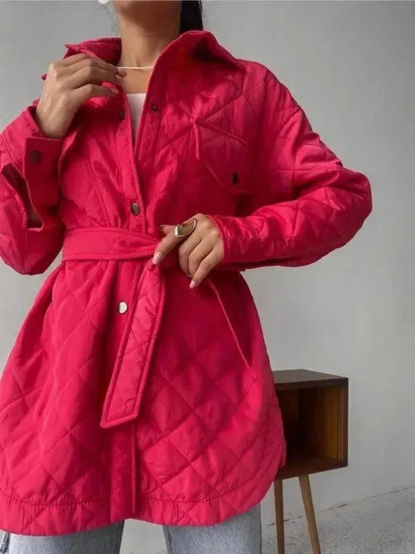 Chic Loose Women’s Quilted Shirt Jacket - Quilted Shirt Jacket - LeStyleParfait