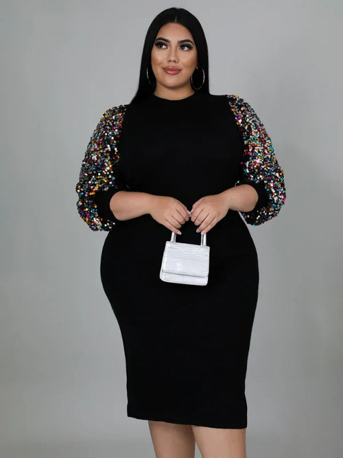Chic Sequin Bodycon Midi Dress