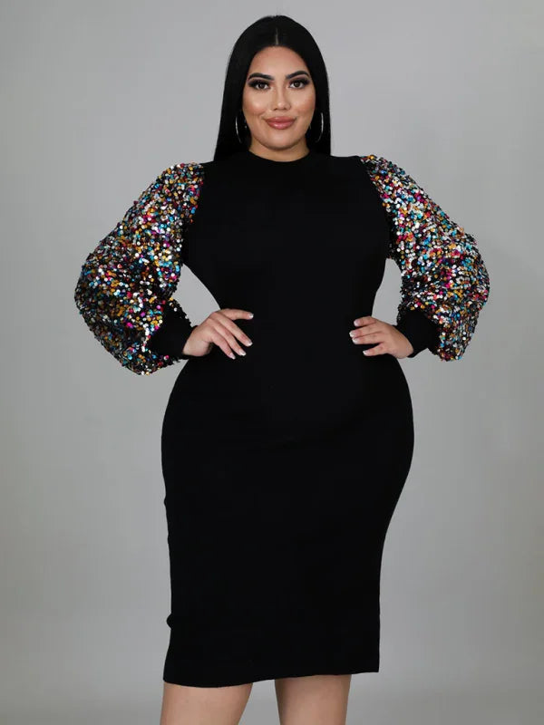 Chic Sequin Bodycon Midi Dress